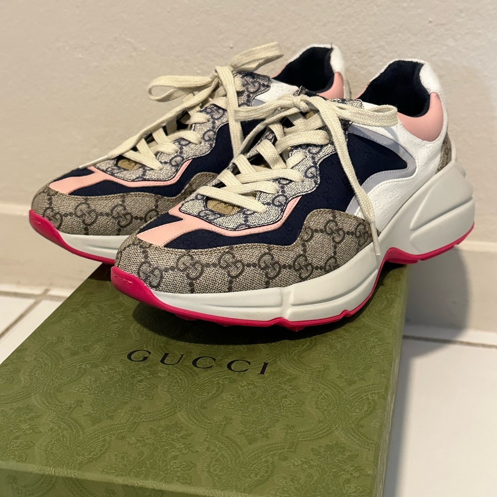 Authentic Gucci Women’s GG Rhyton Sneaker , size 11 US